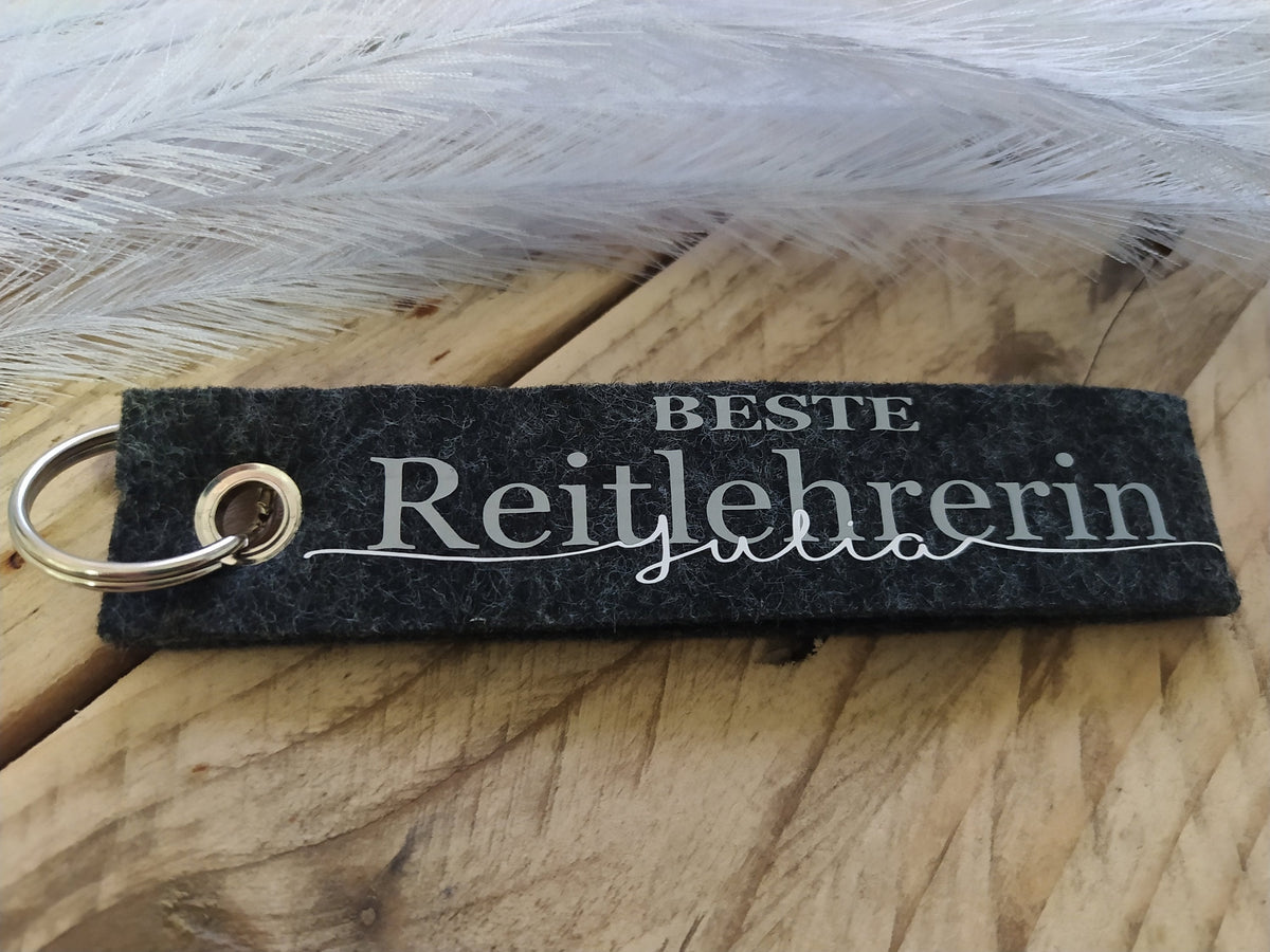 Personalisierte Schlüsselanhänger aus Filz * Filzanhänger mit Namen/ beste Lehrerin/ bester Lehrer und Co.