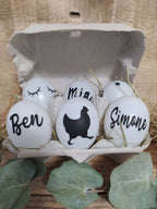 personalisierte Ostereier 6er Set Osterdeko Ostereier mit Namen im Karton Geschenk