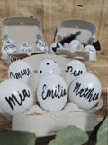 personalisierte Ostereier 6er Set Osterdeko Ostereier mit Namen im Karton Geschenk