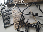 Holzhaus personalisiert | Familie | Haus mit Namen | Geschenk | Türkranz