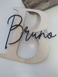 Namensschild Kinderzimmer personalisiert 20cm hoch | Türschild | Holzschild personalisiert | Wanddekoration | Schriftzug, Türschild