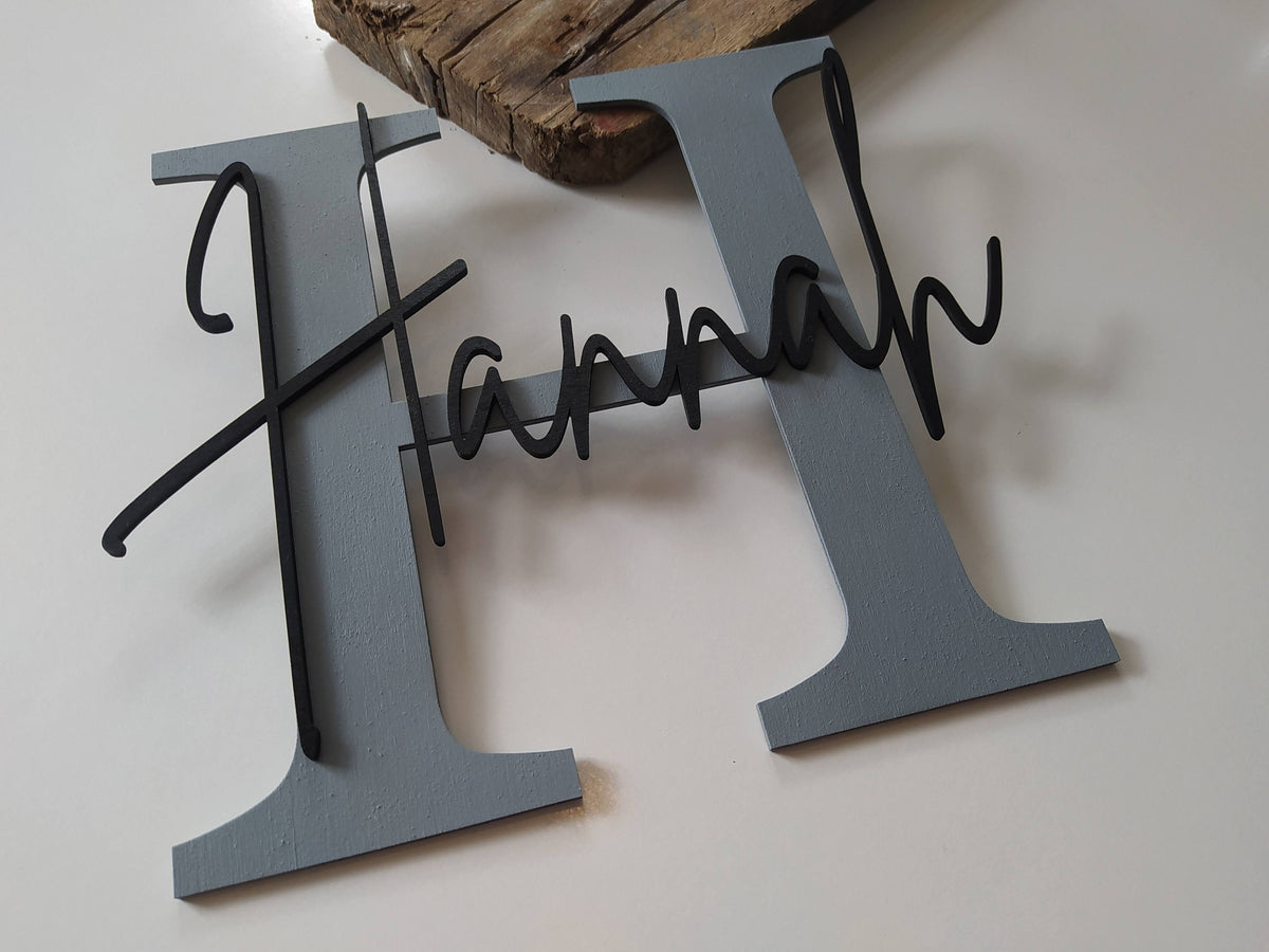 Namensschild Kinderzimmer personalisiert 20cm hoch | Türschild | Holzschild personalisiert | Wanddekoration | Schriftzug, Türschild