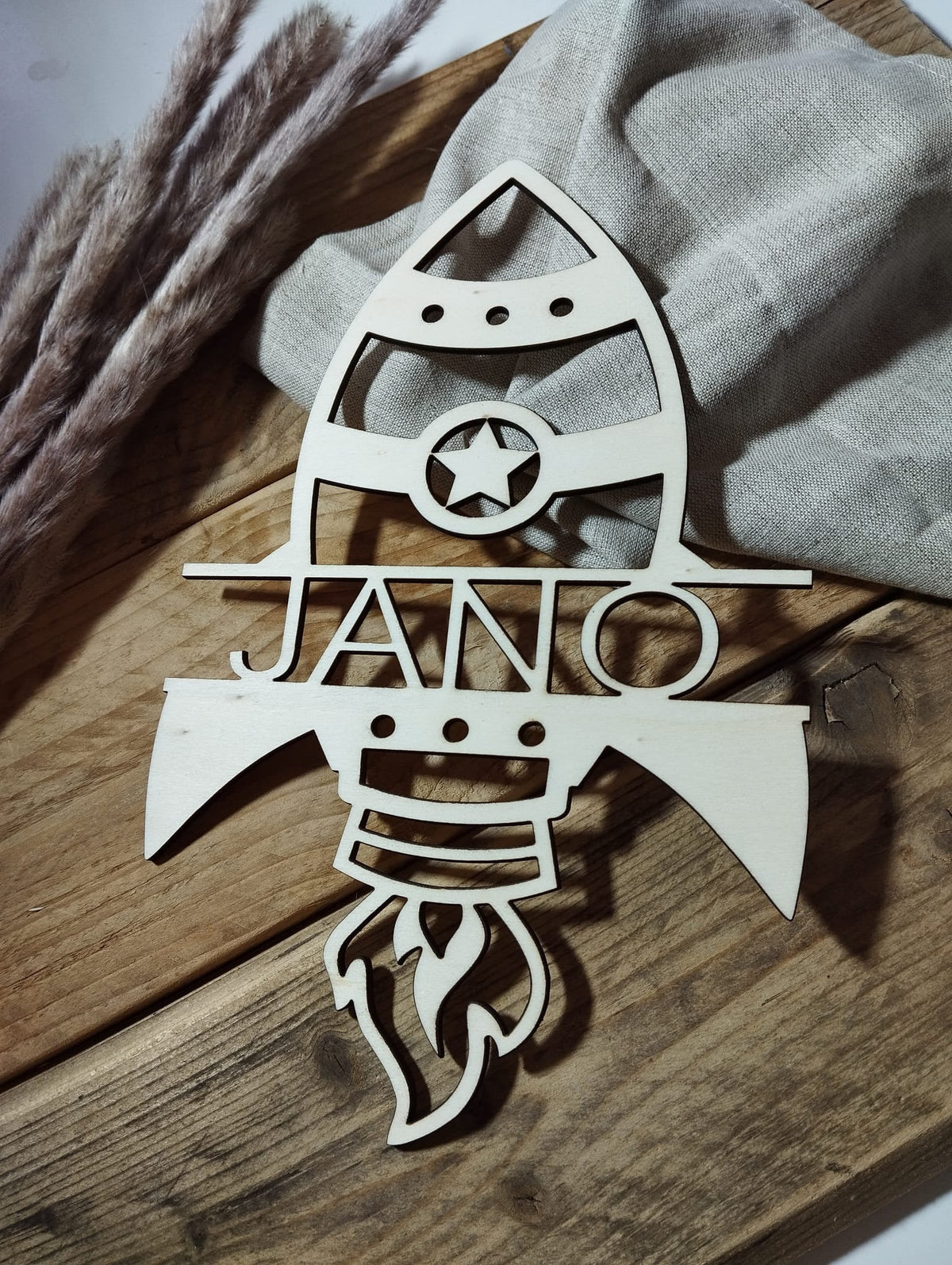 Namensschild Kinderzimmer Rakete | Türschild | Holzschild personalisiert | Wanddekoration | Schriftzug | Deko