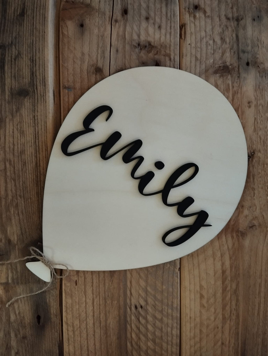 Namensschild Kinderzimmer Ballon | Türschild Luftballon Wanddekoration | Holzschild personalisiert | Babyzimmer 20cm hoch