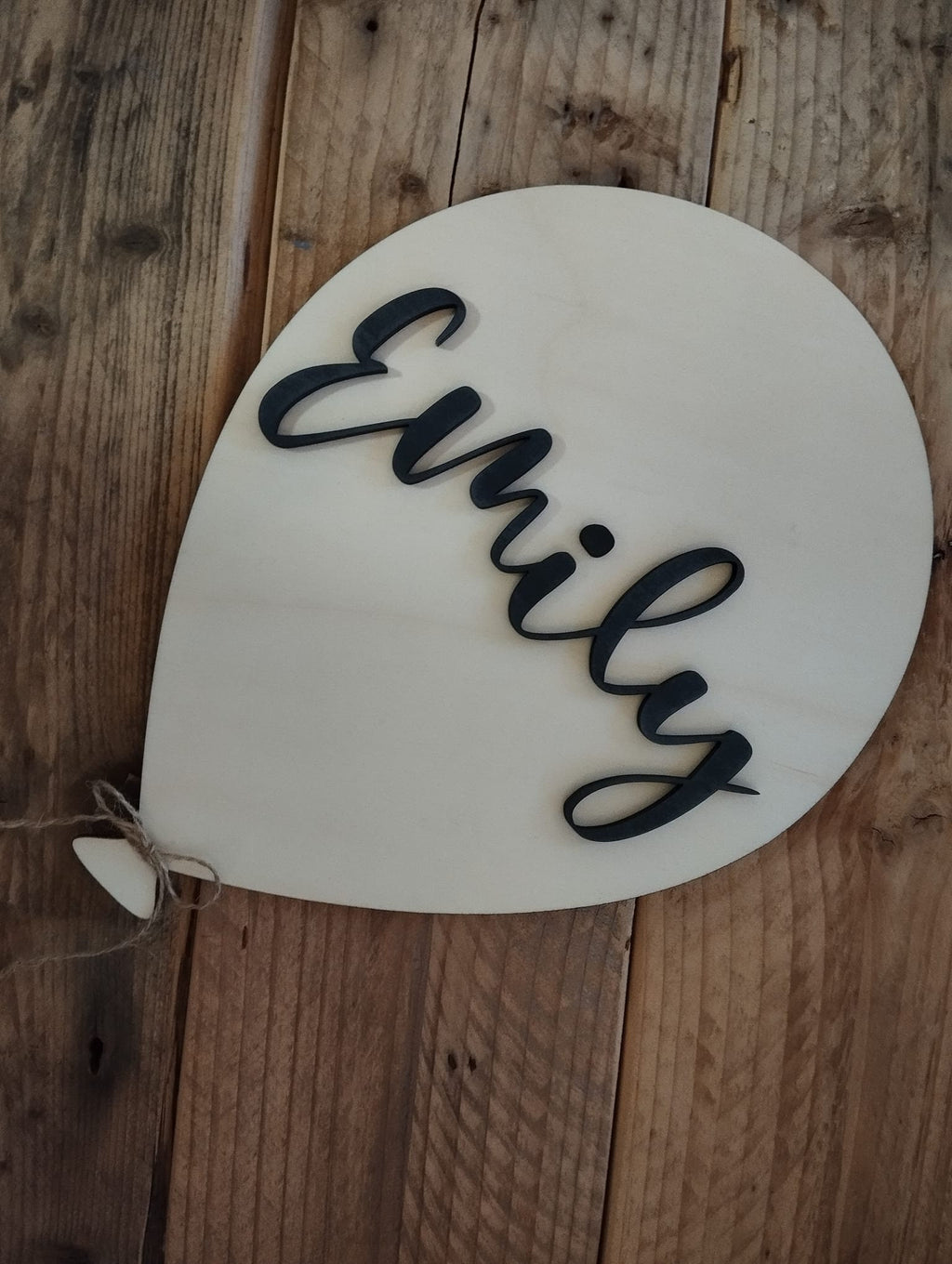 Namensschild Kinderzimmer Ballon | Türschild Luftballon Wanddekoration | Holzschild personalisiert | Babyzimmer 20cm hoch