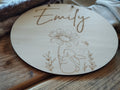 Namensschild rund Kinderzimmer Tiere | Geschenk zur Geburt | Türschild | Holzschild personalisiert | Wanddekoration | Babyzimmer | Holzdeko
