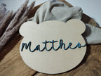 Namensschild Bär Wolke Kinderzimmer | Geschenk zur Geburt | Türschild | Holzschild personalisiert | Wanddekoration | Babyzimmer | Name