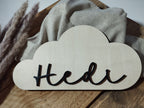 Namensschild Bär Wolke Kinderzimmer | Geschenk zur Geburt | Türschild | Holzschild personalisiert | Wanddekoration | Babyzimmer | Name