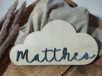Namensschild Bär Wolke Kinderzimmer | Geschenk zur Geburt | Türschild | Holzschild personalisiert | Wanddekoration | Babyzimmer | Name
