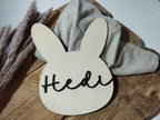 Namensschild Hase Kinderzimmer | Geschenk zur Geburt | Türschild | Holzschild personalisiert | Wanddeko Schriftzug | Babyzimmer | Name