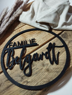 Holzkranz personalisiert halber Strich | Familie | Kranz mit Namen | Geschenk | Türkranz | persönliche Deko | Wanddekoration | Familienname