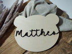 Namensschild Bär Wolke Kinderzimmer | Geschenk zur Geburt | Türschild | Holzschild personalisiert | Wanddekoration | Babyzimmer | Name