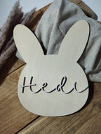 Namensschild Hase Kinderzimmer | Geschenk zur Geburt | Türschild | Holzschild personalisiert | Wanddeko Schriftzug | Babyzimmer | Name