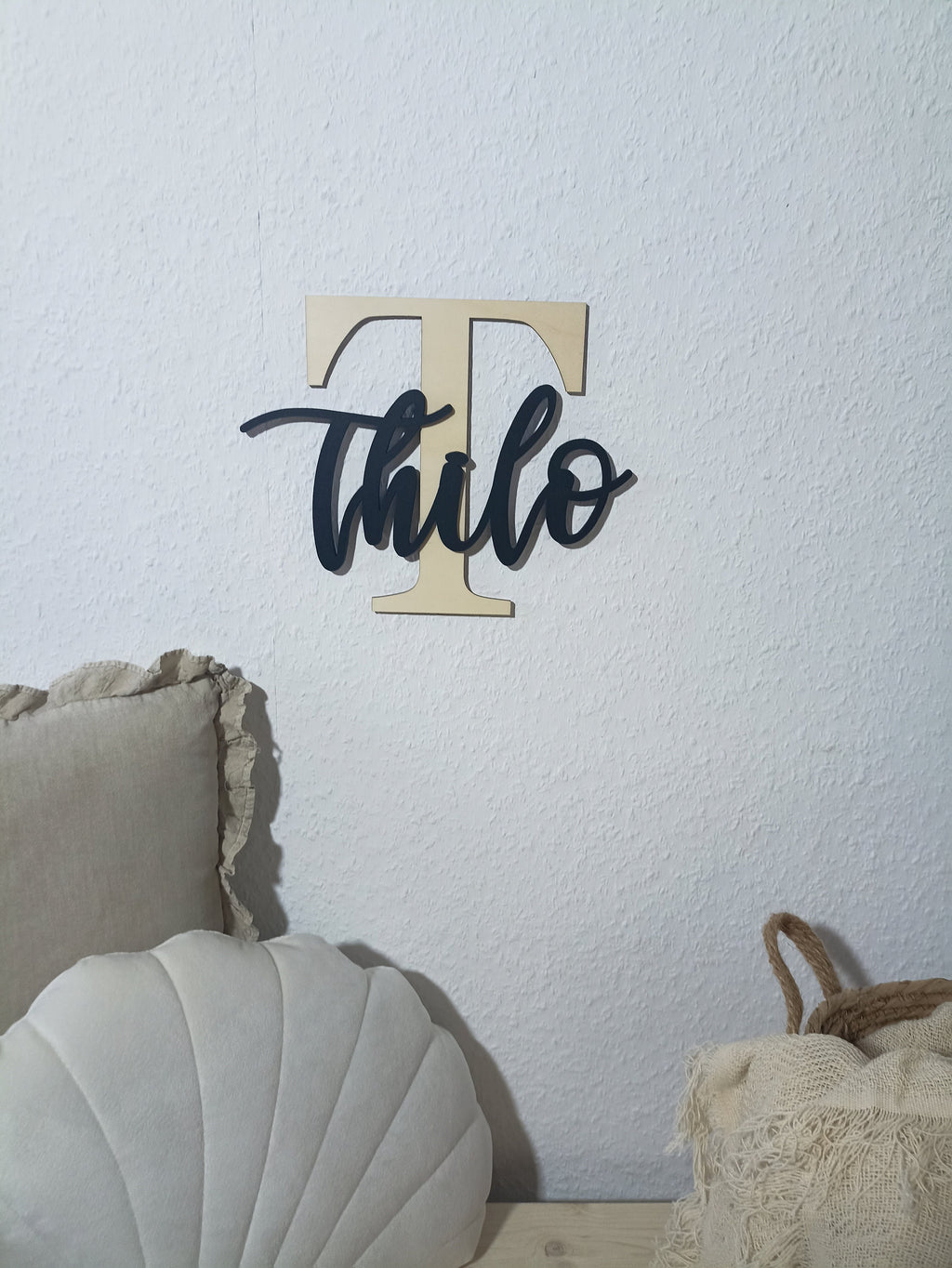 Namensschild | Türschild 15cm hoch Holzschild personalisiert | Wanddekoration | Schriftzug durchgehend durchgehend