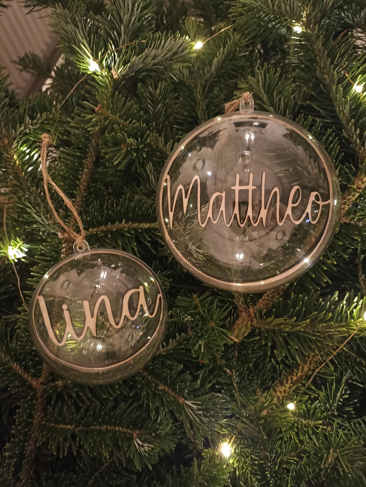 Weihnachtskugeln personalisiert 10cm 12 cm Acrylglas | personalisierte Geschenke | Christbaumkugeln | Weihnachtsgeschenk mit Namen |