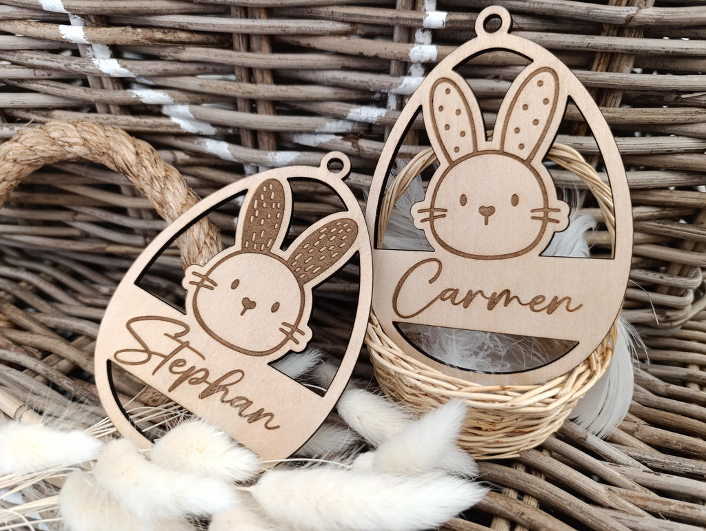 Osterdeko personalisiert aus Holz mit gravour | Ostergeschenk | Anhänger Ostern mit Name | Ostern | Osteranhänger | Osternest | Osterkorb