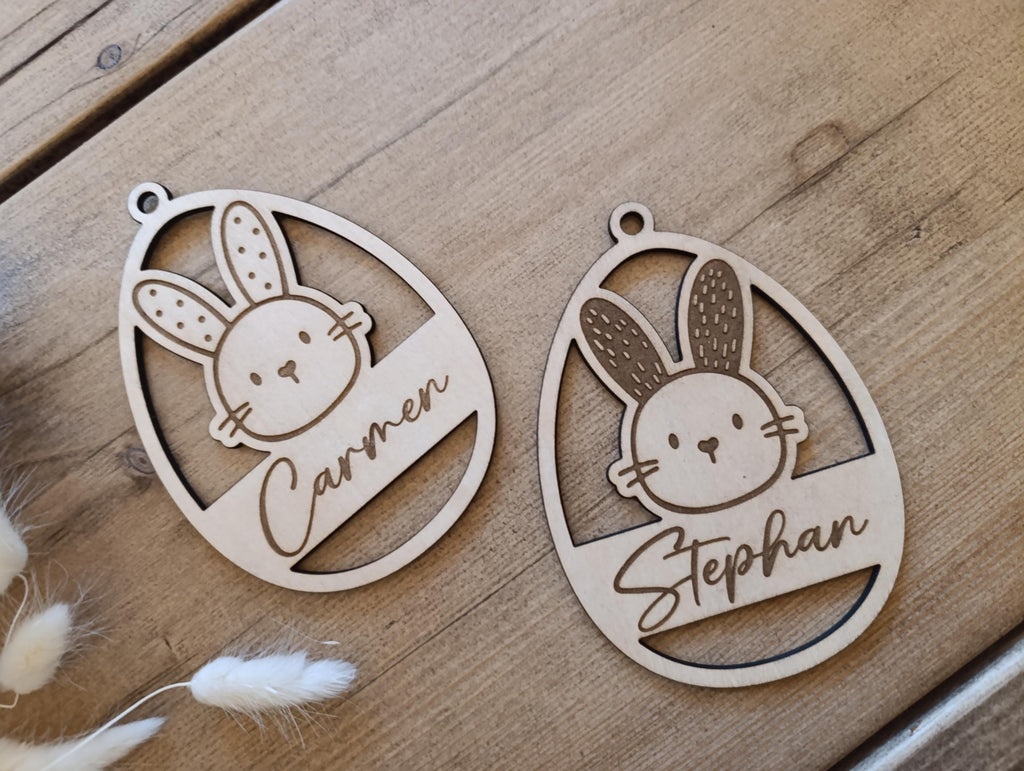Osterdeko personalisiert aus Holz mit gravour | Ostergeschenk | Anhänger Ostern mit Name | Ostern | Osteranhänger | Osternest | Osterkorb
