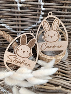 Osterdeko personalisiert aus Holz mit gravour | Ostergeschenk | Anhänger Ostern mit Name | Ostern | Osteranhänger | Osternest | Osterkorb