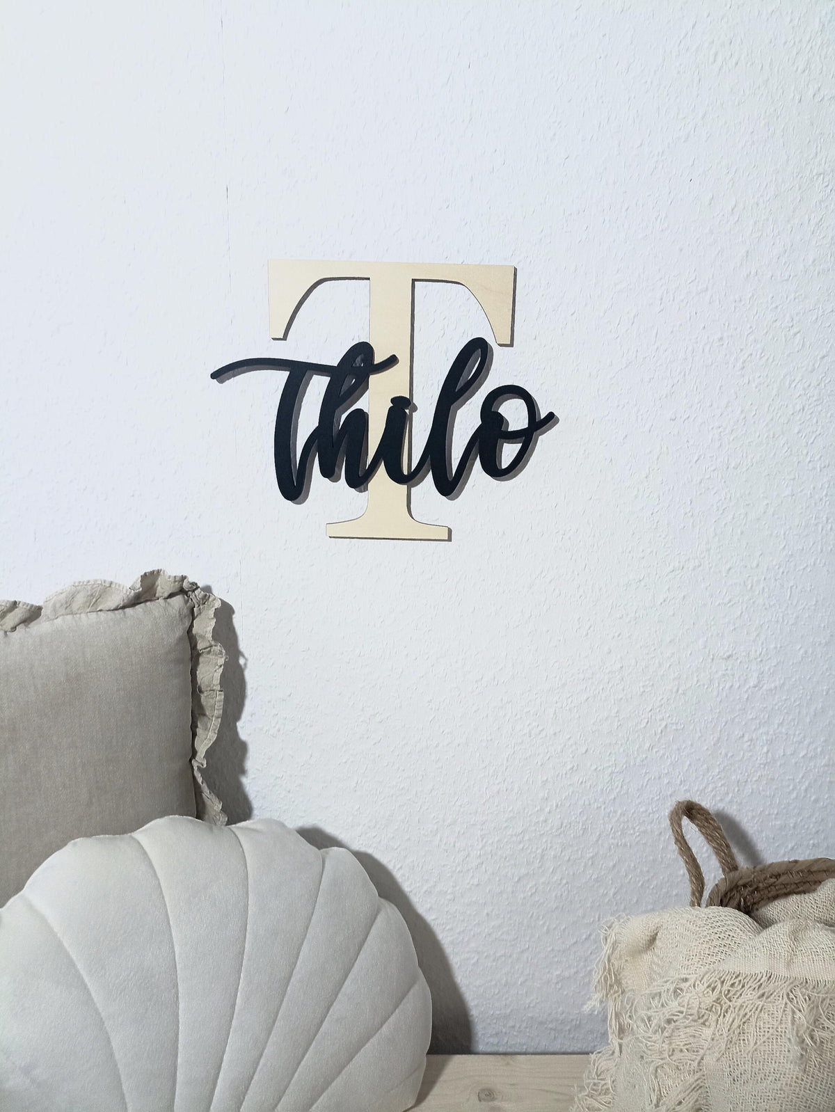 Personalisiertes Türschild aus Holz mit Namen, Kinderzimmerdekoration, handgefertigtes Wanddeko, Geschenk zur Taufe, Geburt, Einschulung