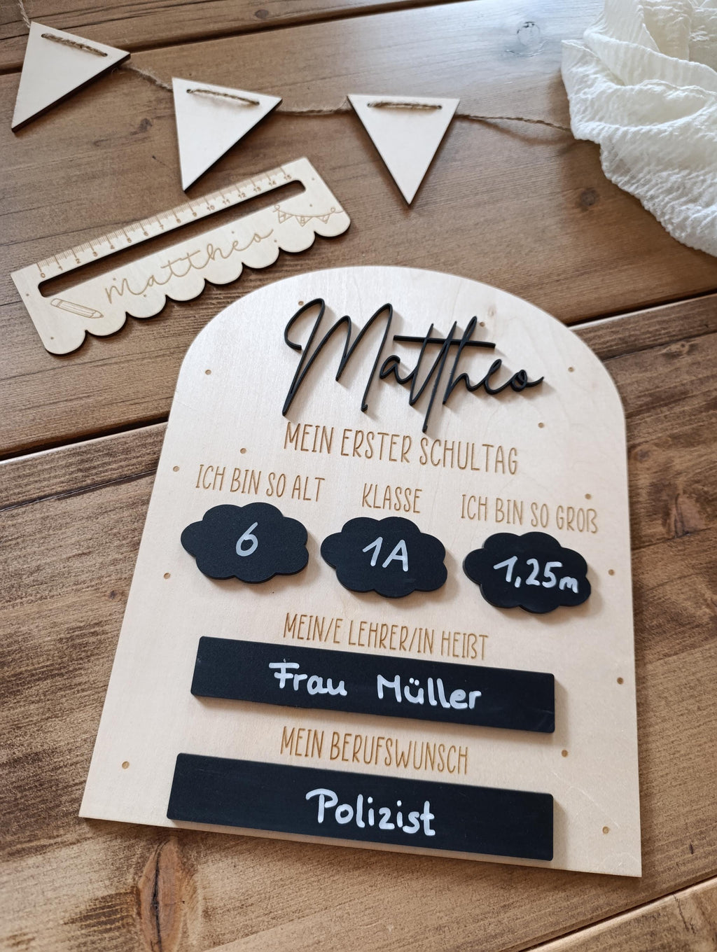 Beschriftbare Tafel zur Einschulung Schulkind | Schulanfang | Erinnerung an die Schulzeit | Geschenk Einschulung, Meilensteintafel
