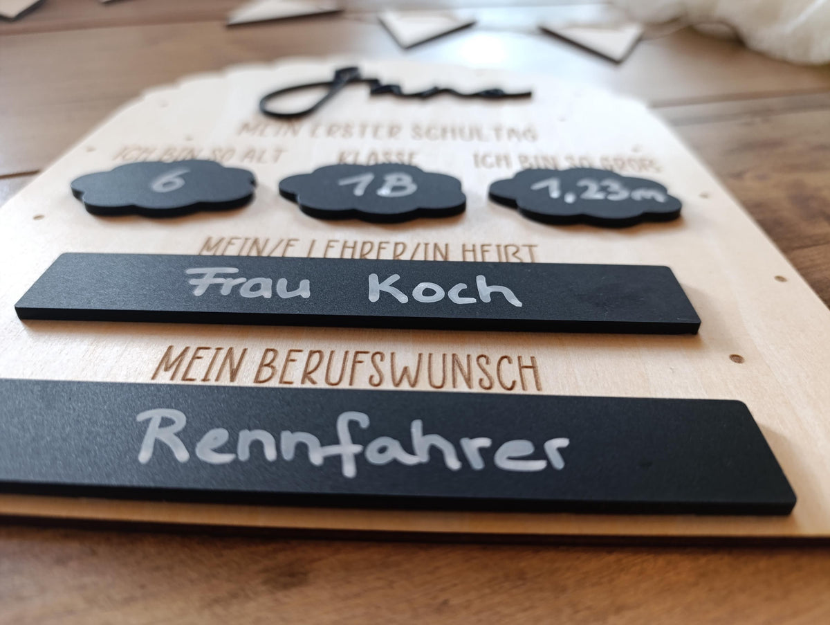 Beschriftbare Tafel zur Einschulung Schulkind | Schulanfang | Erinnerung an die Schulzeit | Geschenk Einschulung, Meilensteintafel