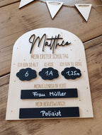 Beschriftbare Tafel zur Einschulung Schulkind | Schulanfang | Erinnerung an die Schulzeit | Geschenk Einschulung, Meilensteintafel
