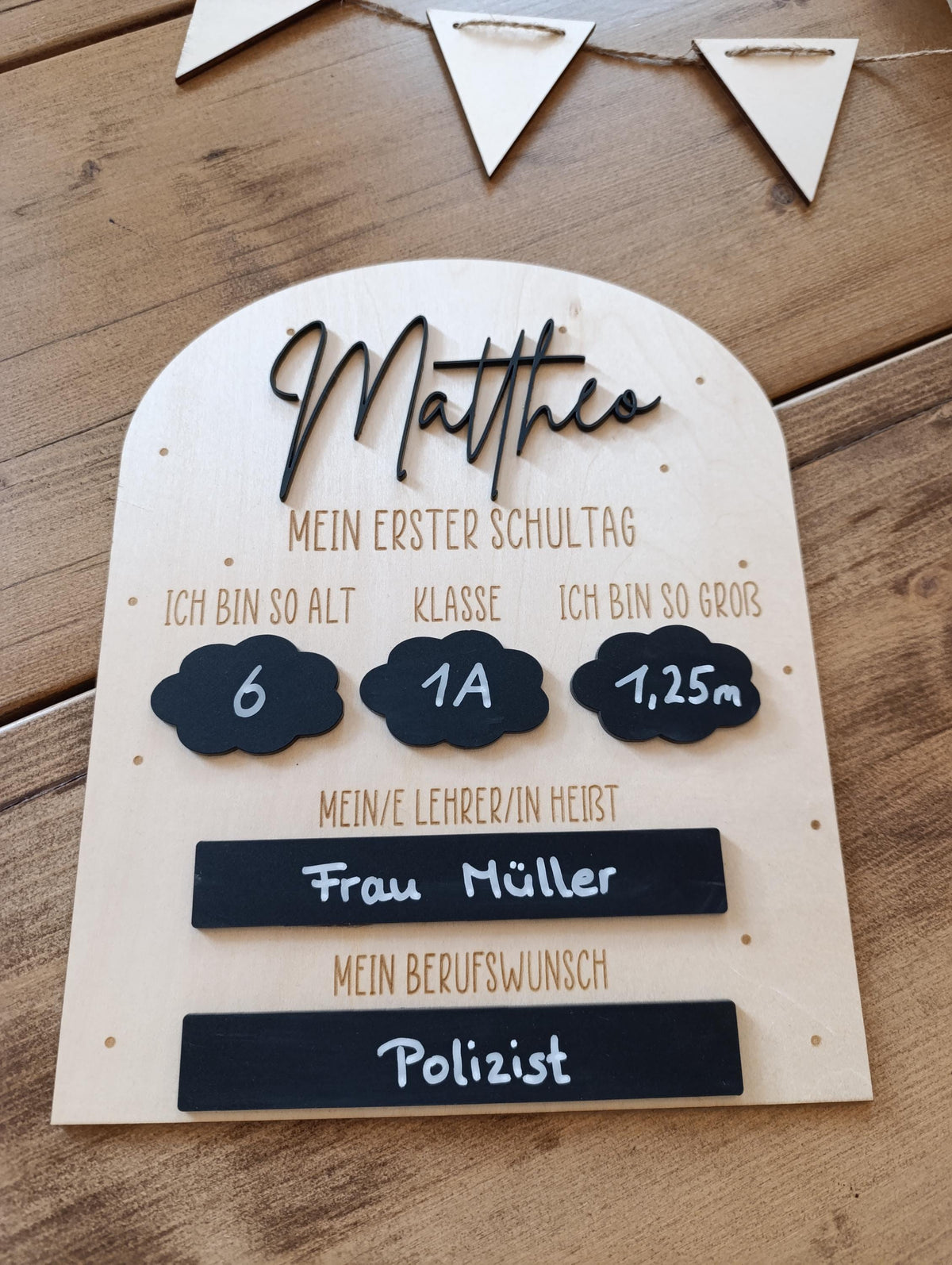 Beschriftbare Tafel zur Einschulung Schulkind | Schulanfang | Erinnerung an die Schulzeit | Geschenk Einschulung, Meilensteintafel
