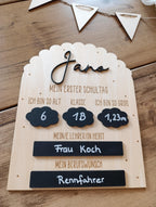 Beschriftbare Tafel zur Einschulung Schulkind | Schulanfang | Erinnerung an die Schulzeit | Geschenk Einschulung, Meilensteintafel