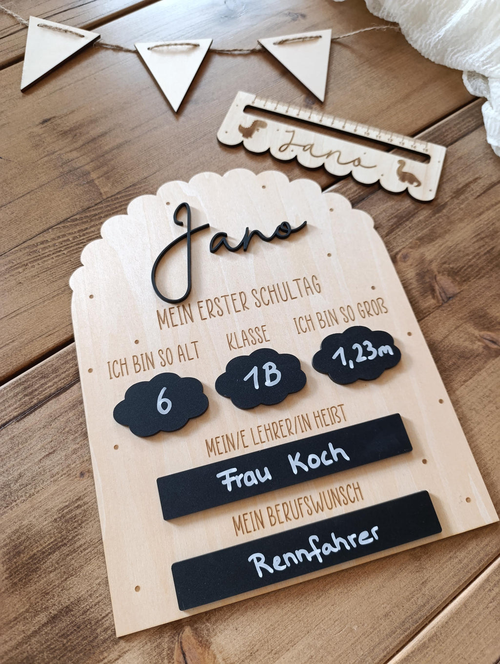 Beschriftbare Tafel zur Einschulung Schulkind | Schulanfang | Erinnerung an die Schulzeit | Geschenk Einschulung, Meilensteintafel