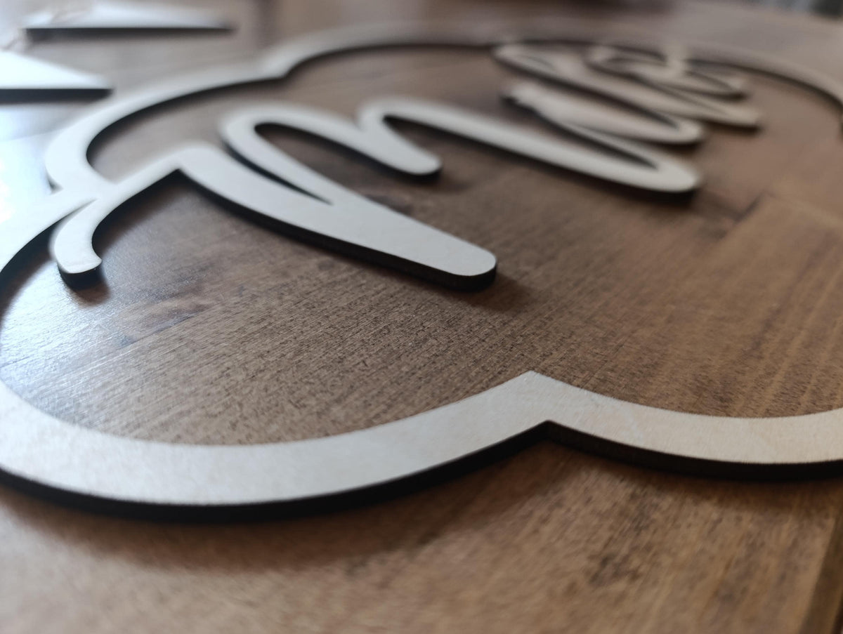 Türschild Wolke Personalisiert aus Holz – Individuelles Namensschild für Kinderzimmer mit Wunschname Wanddeko Türschild
