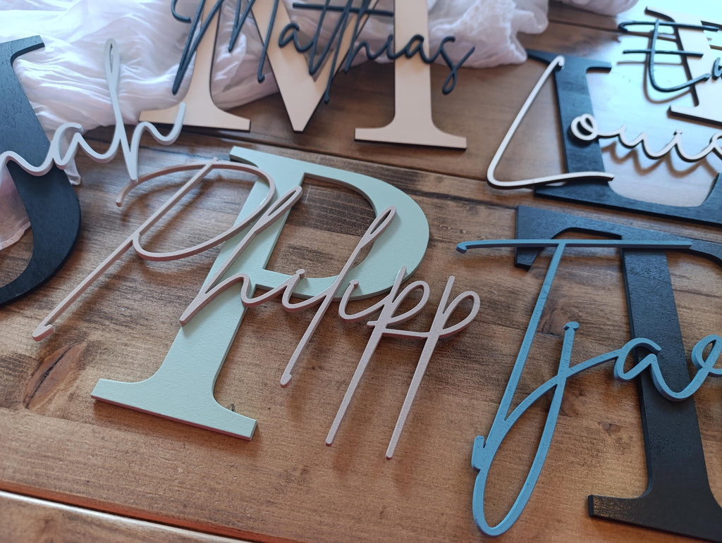 Namensschild Kinderzimmer personalisiert 20cm hoch | Türschild | Holzschild personalisiert | Wanddekoration | Schriftzug, Türschild