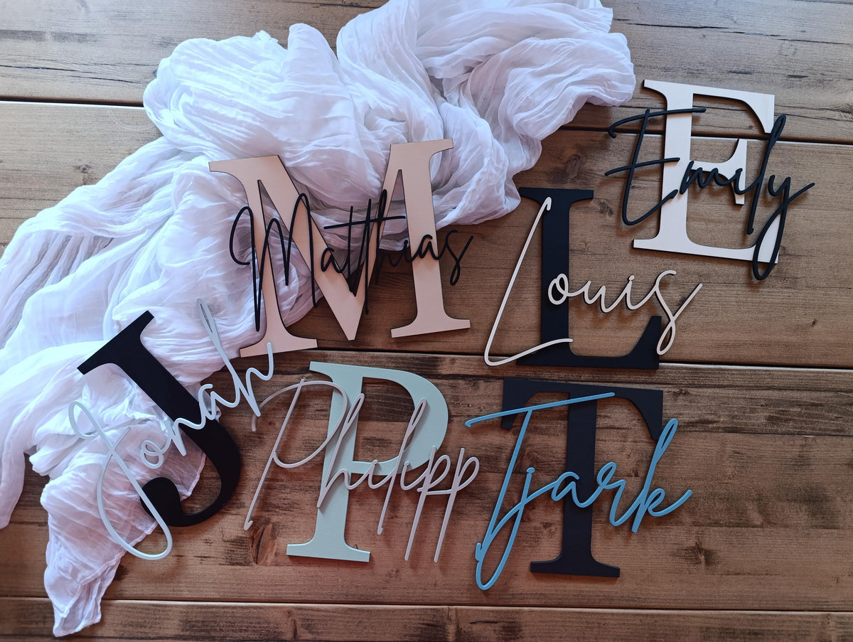 Namensschild Kinderzimmer personalisiert 20cm hoch | Türschild | Holzschild personalisiert | Wanddekoration | Schriftzug, Türschild