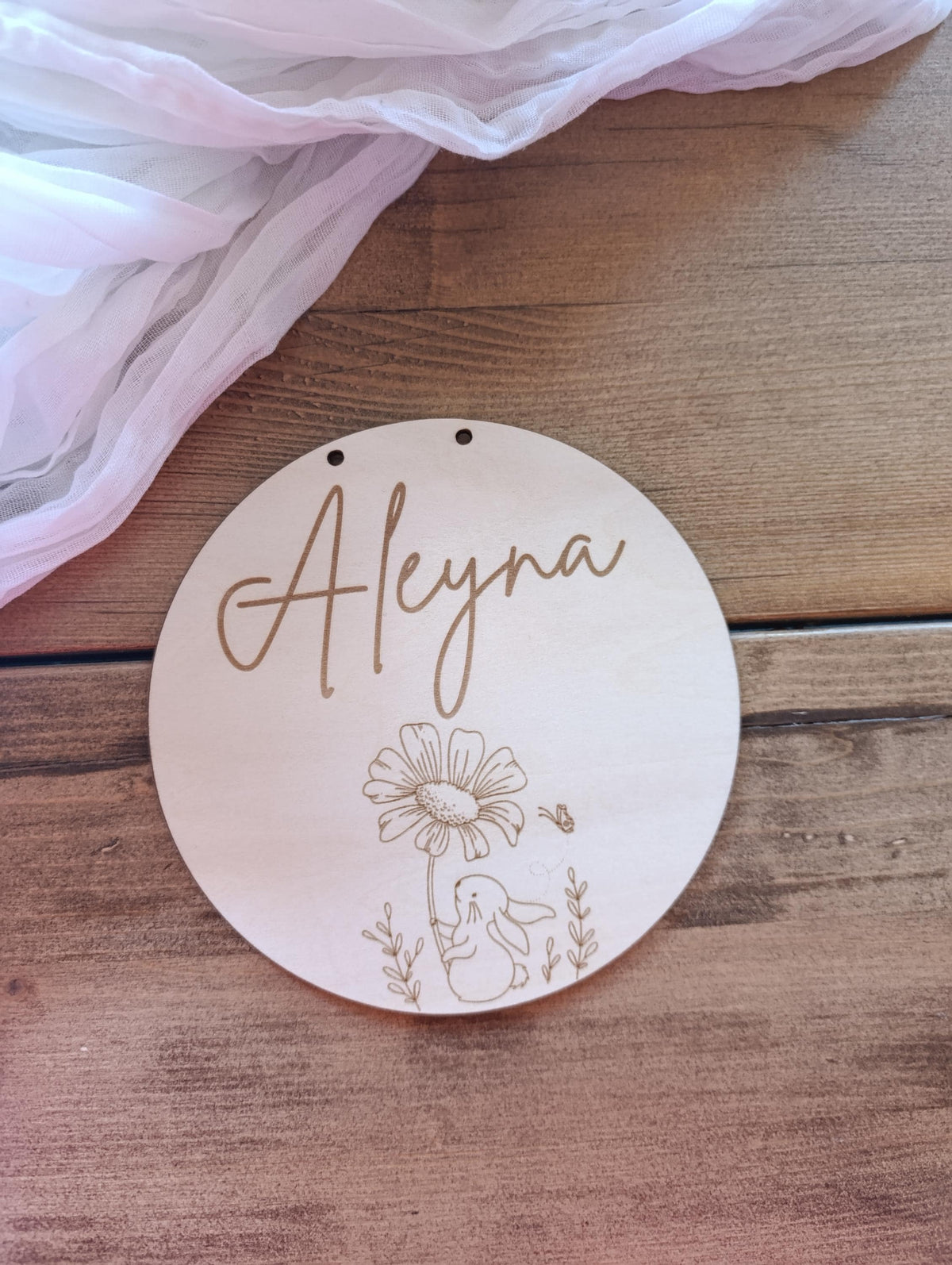 Namensschild rund Kinderzimmer Tiere | Geschenk zur Geburt | Türschild | Holzschild personalisiert | Wanddekoration | Babyzimmer | Holzdeko
