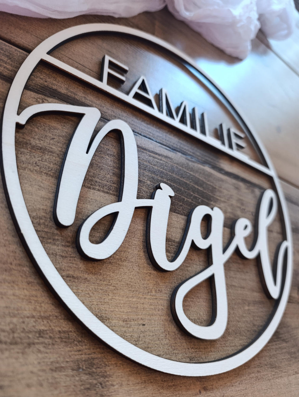 Holzkranz personalisiert ganzer Strich | Familie | Kranz mit Namen | Geschenk | Türkranz | persönliche Deko | Wanddekoration | Familienname