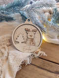 Weihnachtskugeln Elch Tannenbaum Personalisiert aus Holz Christbaumkugel Personalisiertes Geschenk Weihnachtsbaumdeko Weinachten Geweih