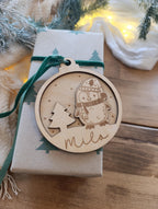 Weihnachtskugeln Pinguin Tannenbaum Personalisiert aus Holz Christbaumkugel Personalisiertes Geschenk Weihnachtsbaumdeko Weinachten