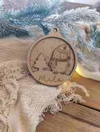 Weihnachtskugeln Pinguin Tannenbaum Personalisiert aus Holz Christbaumkugel Personalisiertes Geschenk Weihnachtsbaumdeko Weinachten