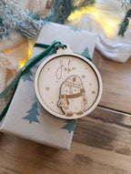 Weihnachtskugeln Pinguin Personalisiert aus Holz Christbaumkugel Personalisiertes Geschenk Weihnachtsbaumdeko Weinachten