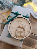 Weihnachtskugeln Pinguin Personalisiert aus Holz Christbaumkugel Personalisiertes Geschenk Weihnachtsbaumdeko Weinachten Sterne