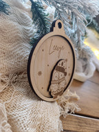 Weihnachtskugeln Pinguin Personalisiert aus Holz Christbaumkugel Personalisiertes Geschenk Weihnachtsbaumdeko Weinachten Sterne