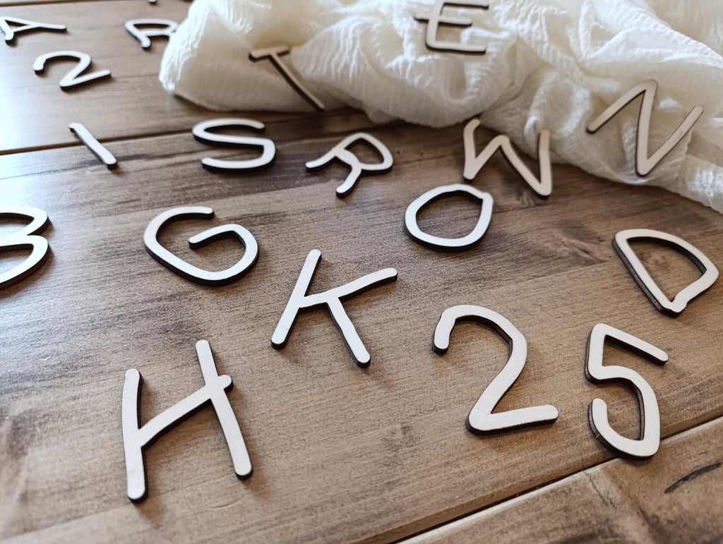 Holzbuchstaben Holzdekoration Basteln Buchstaben aus Holz 4-35cm verspielt