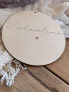 Namensschild rund personalisiert Kinderzimmer Herz Türschild Holzschild Wanddekoration Babyzimmer Geschenk Geburt Herzen Holzscheibe