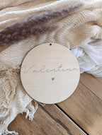 Namensschild rund personalisiert Kinderzimmer Herz Türschild Holzschild Wanddekoration Babyzimmer Geschenk Geburt Herzen Holzscheibe