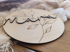 Namensschild Kranz personalisiert 3D Kinderzimmer Floral Schriftzug Türschild Holzschild Wanddeko Babyzimmer Geschenk Geburt Holzscheibe