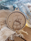 Weihnachtskugeln Pinguin Personalisiert aus Holz Christbaumkugel Personalisiertes Geschenk Weihnachtsbaumdeko Weinachten Sterne