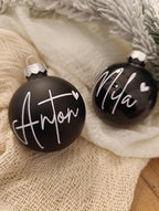 Weihnachtskugeln personalisiert mit Herz | Christbaumkugeln | Weihnachtsgeschenk mit Namen | Weihnachtsbaumkugeln | Deko