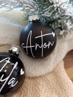 Weihnachtskugeln personalisiert mit Herz | Christbaumkugeln | Weihnachtsgeschenk mit Namen | Weihnachtsbaumkugeln | Deko