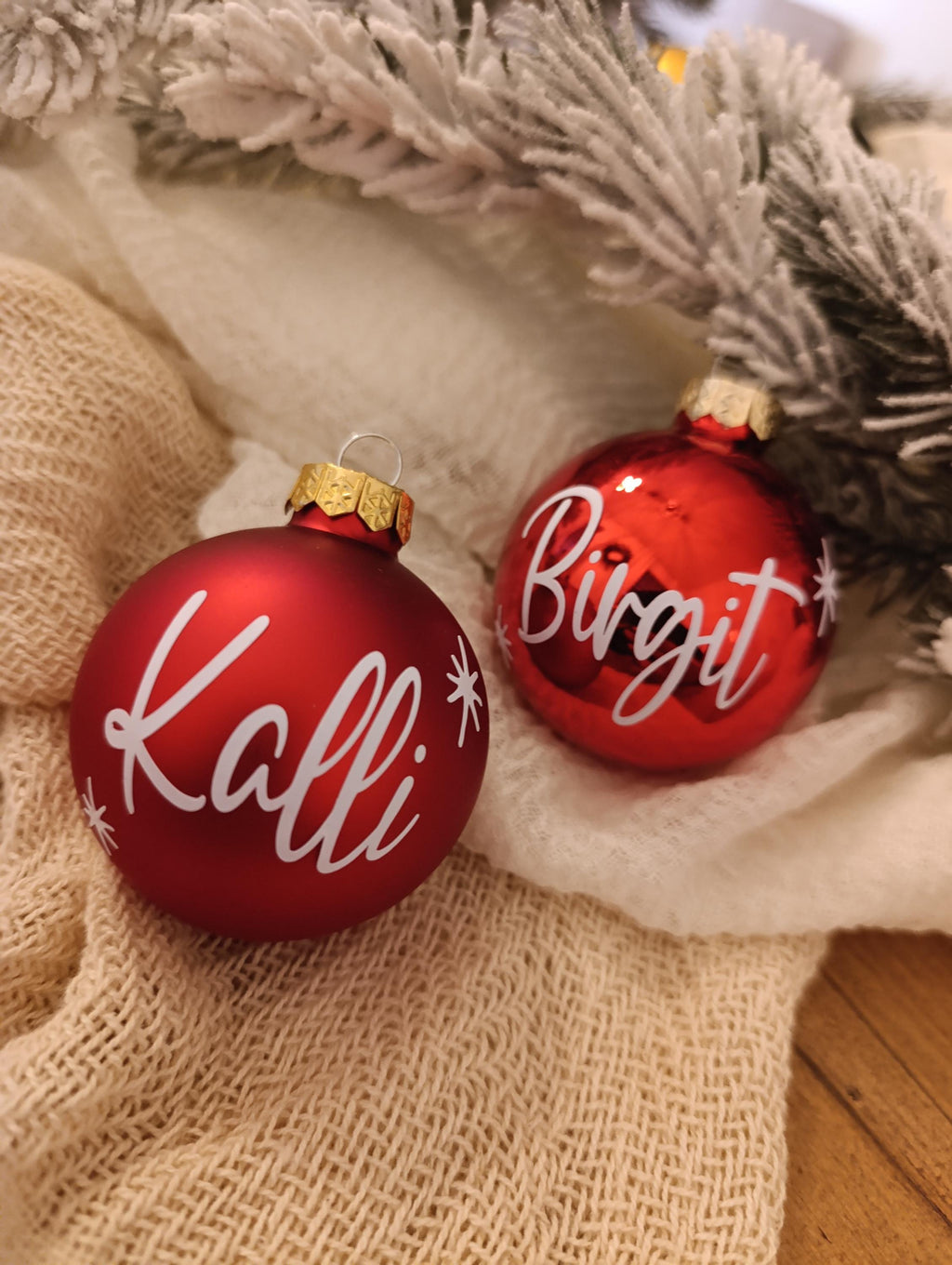Weihnachtskugeln personalisiert zwei Sterne personalisierte Geschenke Christbaumkugeln Weihnachtsgeschenk mit Namen | Weihnachtsbaumkugeln