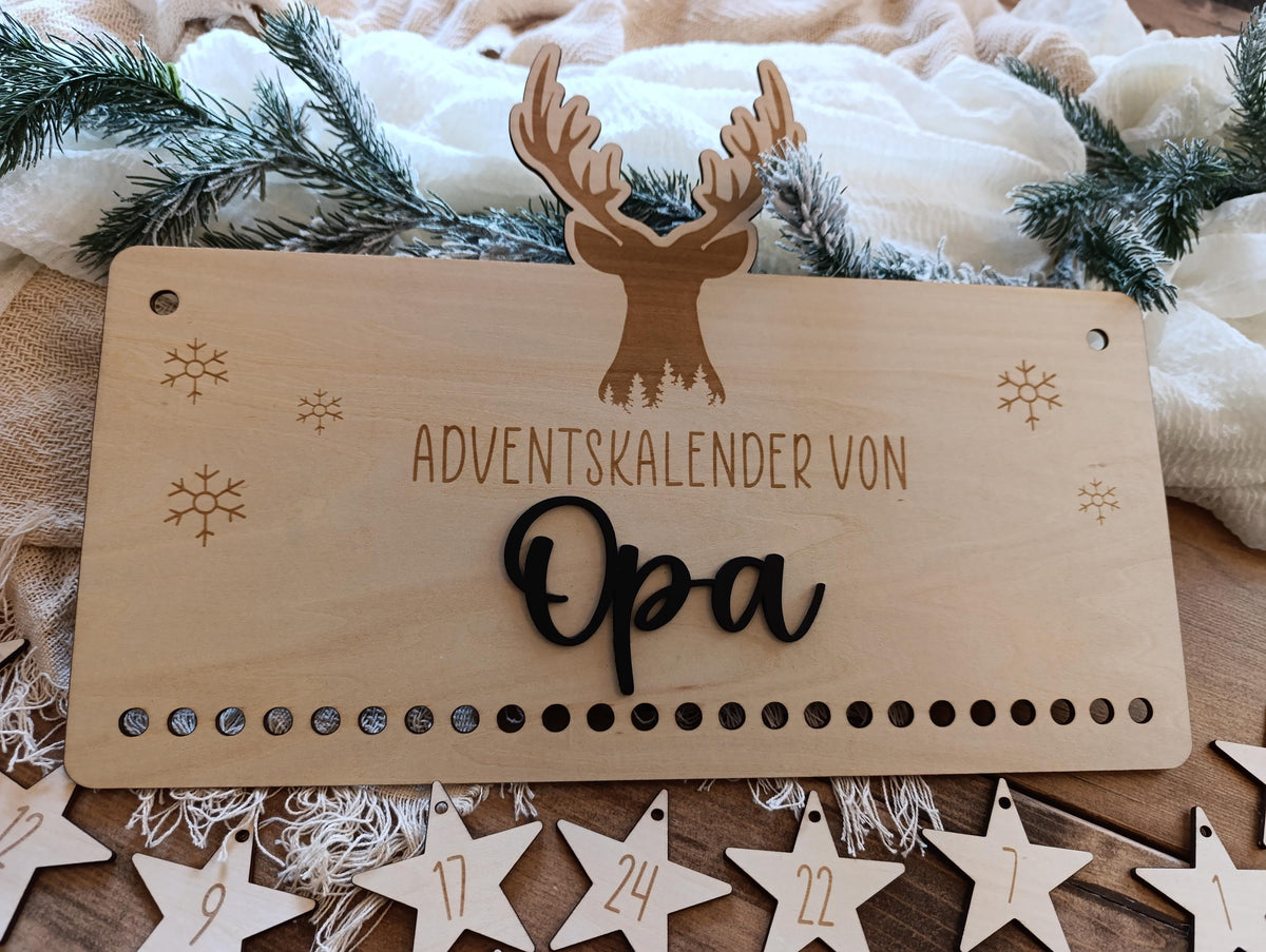 Personalisierter Adventskalender aus Holz – Dein einzigartiger Weihnachtskalender mit verschiedenen Motiven