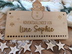 Personalisierter Adventskalender aus Holz – Dein einzigartiger Weihnachtskalender Schneemann Motiv